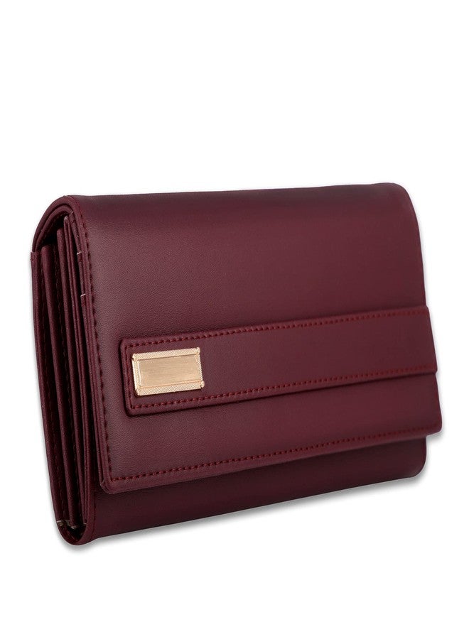 ALSU Women's Maroon Hand Wallet Trendy | Hand Clutch| Hand Purse| 6 Card Pocket| Zipper Pockets| Phone Pocket| Office use (shd-002mar) - Image 1